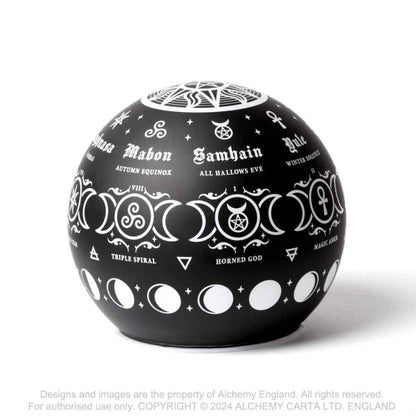 LED Light Alchemy Pagan Calendar Globe - QHA UK