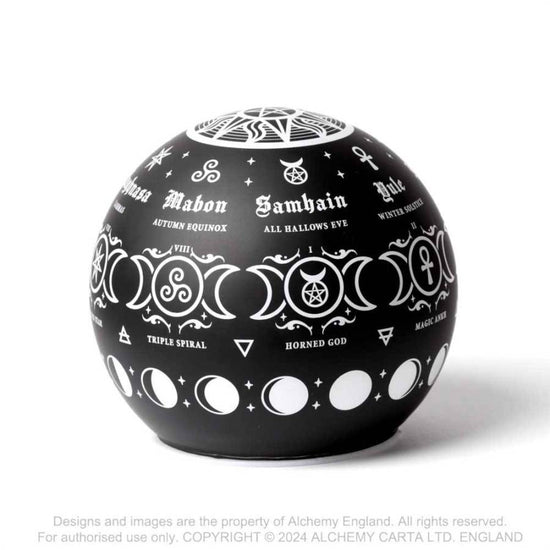 LED Light Alchemy Pagan Calendar Globe - QHA UK