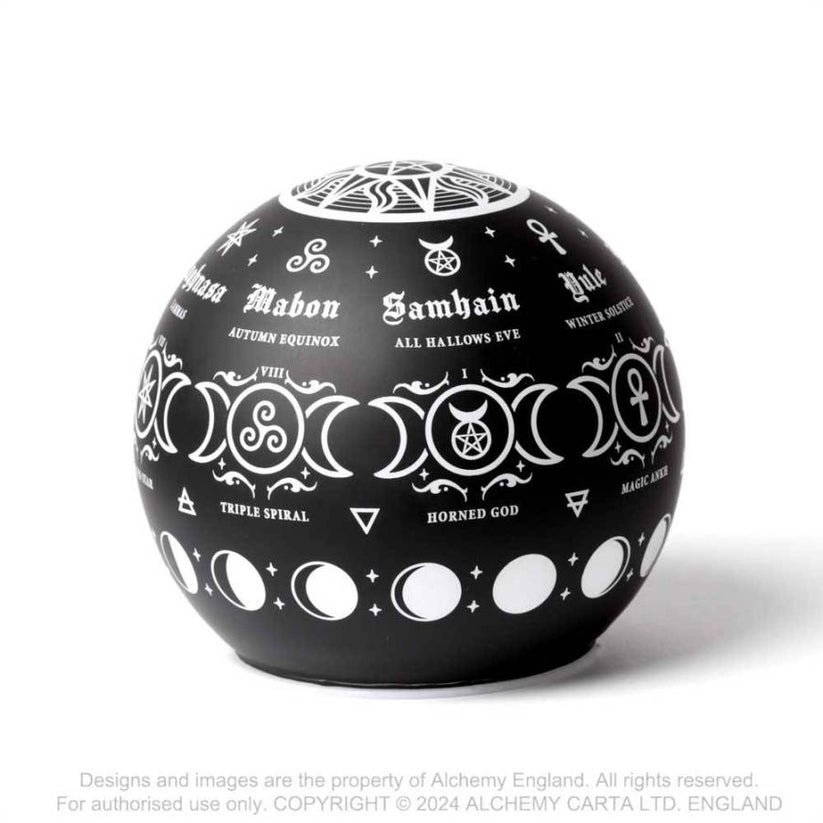LED Light Alchemy Pagan Calendar Globe - QHA UK