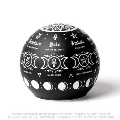 LED Light Alchemy Pagan Calendar Globe - QHA UK