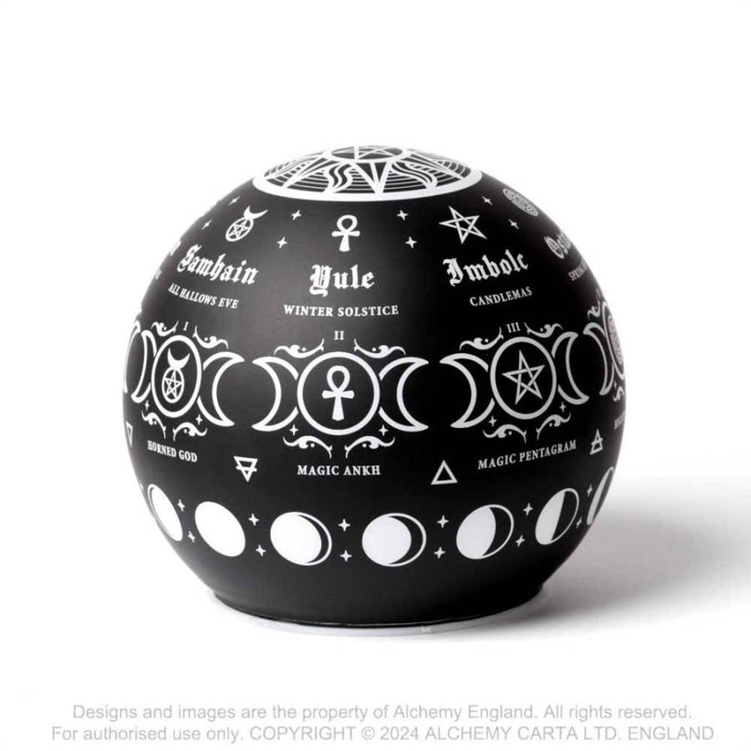 LED Light Alchemy Pagan Calendar Globe - QHA UK
