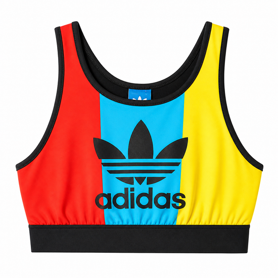 Adidas Originals Trefoil Colour Block Bra Top AY9450 Retro Crop - QHA UK
