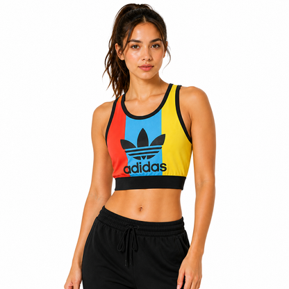 Adidas Originals Trefoil Colour Block Bra Top AY9450 Retro Crop - QHA UK