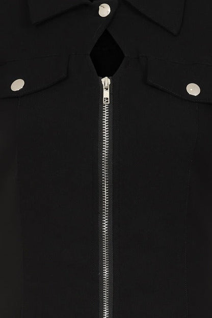 Banned Alternative Dress Tartan Night Zip UK 8-22 - Zip Detail - QHA UK