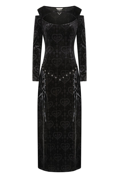 Gothic Dress Banned Amara Burnout Velvet UK 8-18 - QHA UK