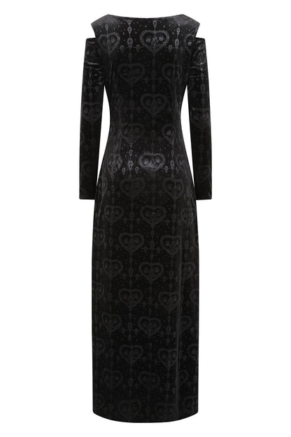 Gothic Dress Banned Amara Burnout Velvet UK 8-18 - QHA UK