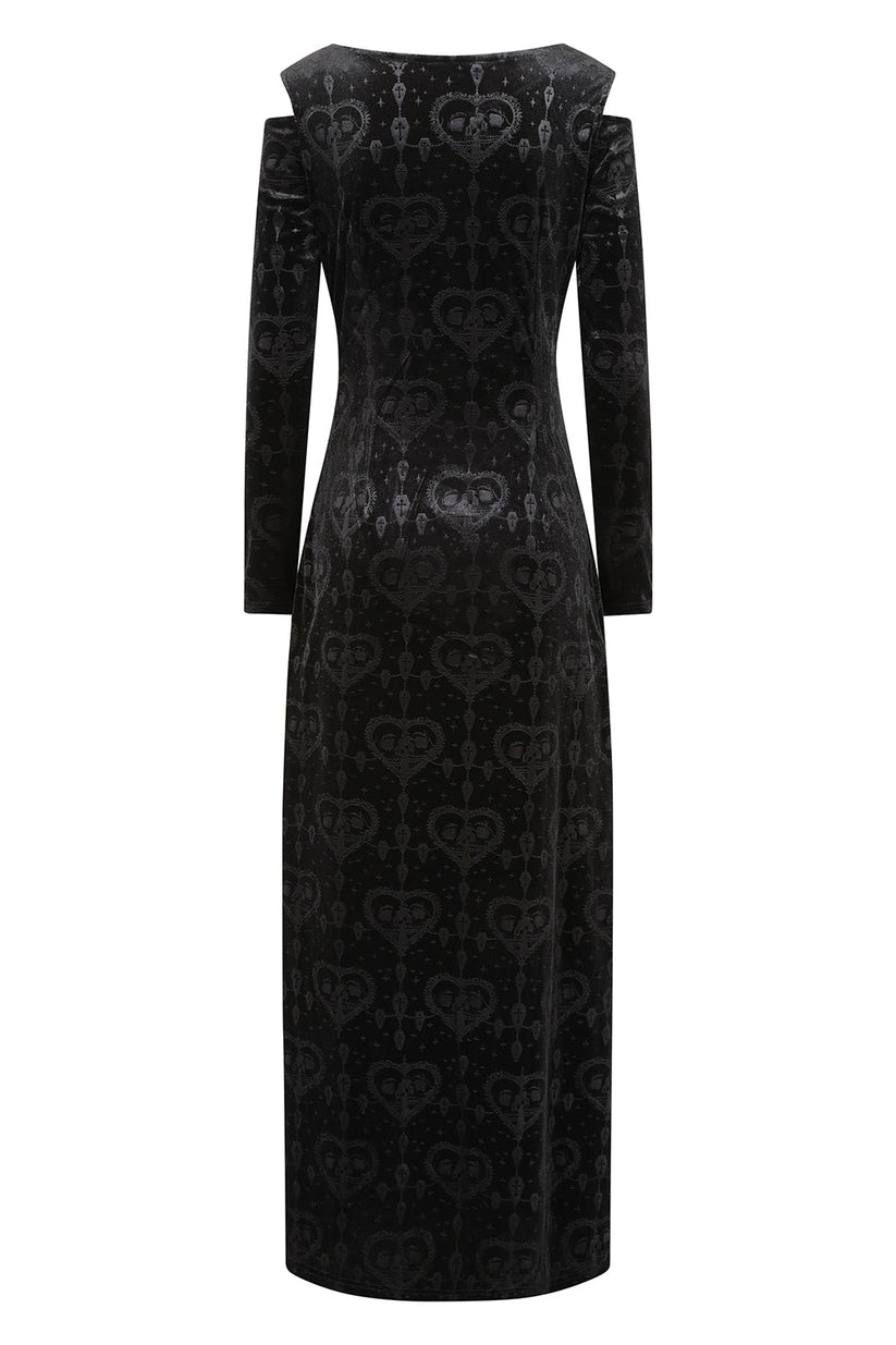 Gothic Dress Banned Amara Burnout Velvet UK 8-18 - QHA UK