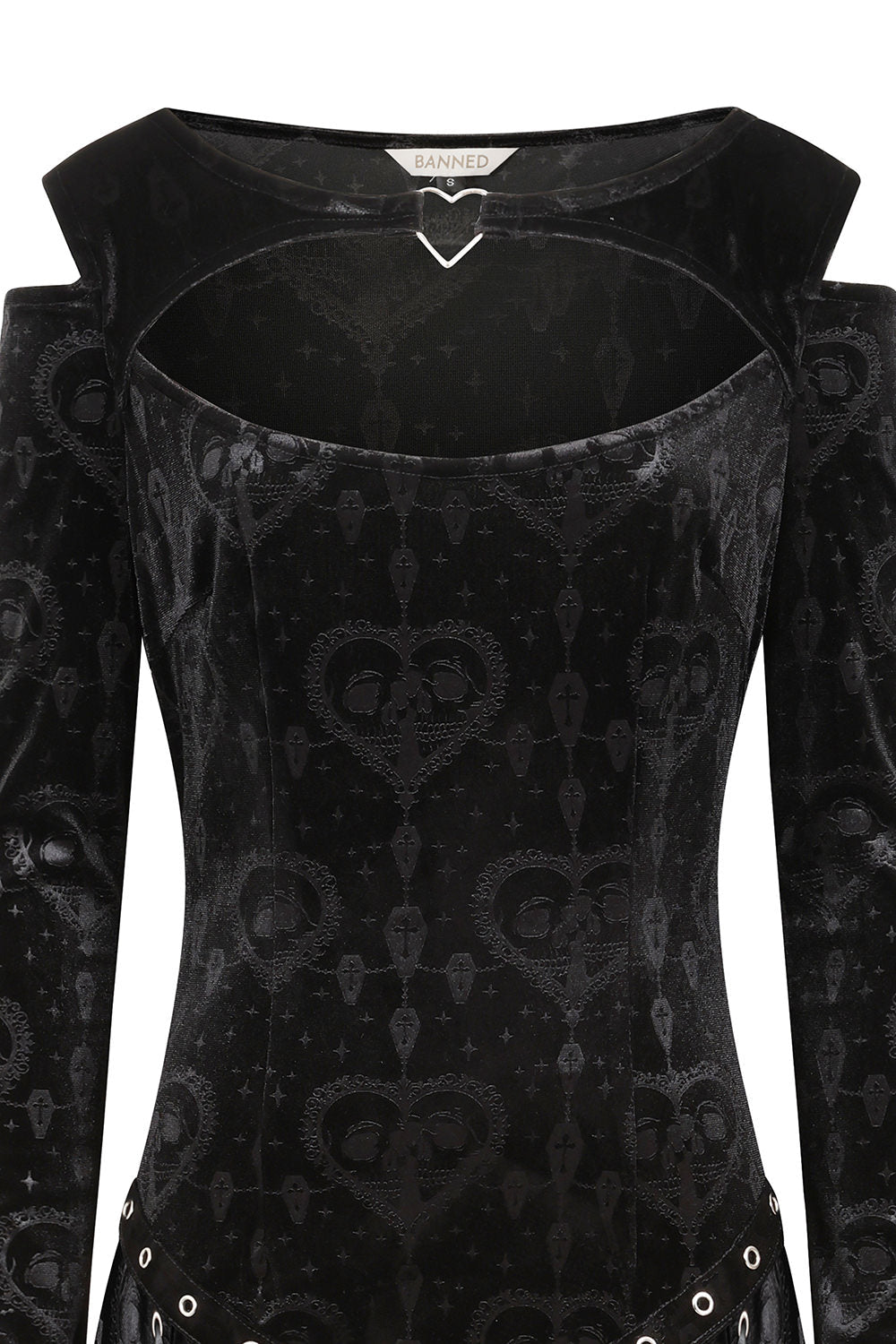 Gothic Dress Banned Amara Burnout Velvet UK 8-18 - QHA UK