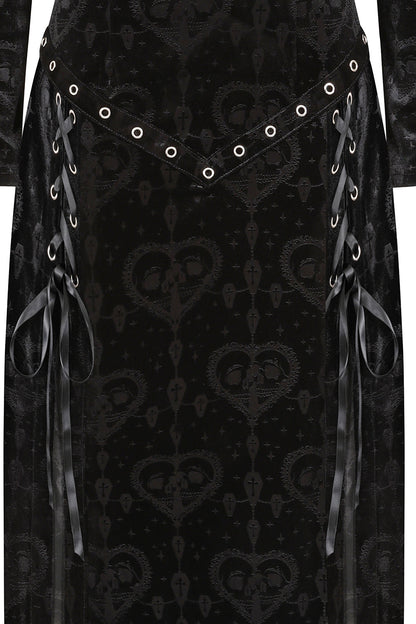 Gothic Dress Banned Amara Burnout Velvet UK 8-18 - QHA UK