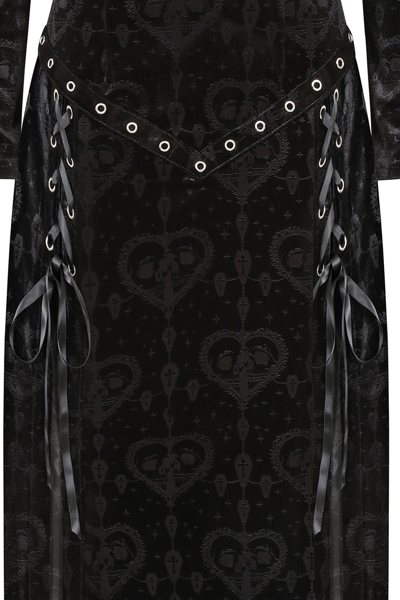 Gothic Dress Banned Amara Burnout Velvet UK 8-18 - QHA UK