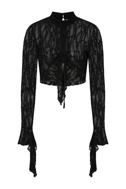 Banned Apparel Women's Gothic Blouse Abyssia Lace Top UK 8-18 - QHA UK