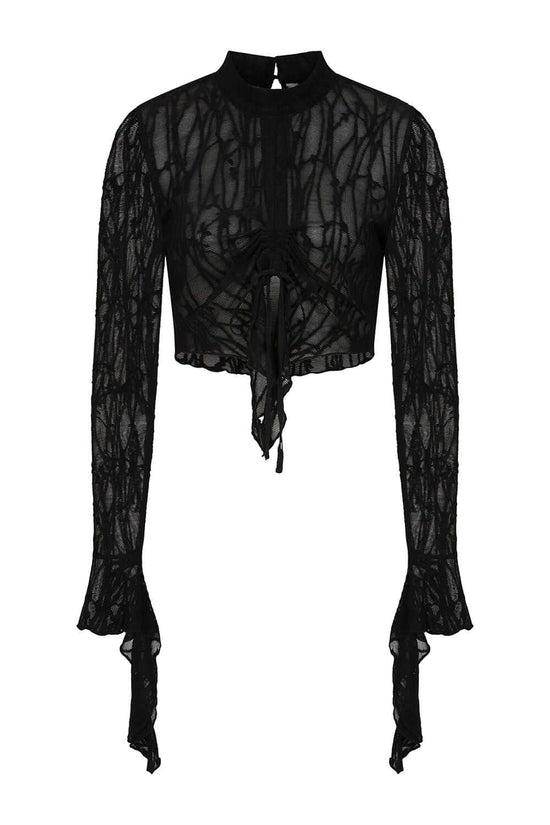 Banned Apparel Women's Gothic Blouse Abyssia Lace Top UK 8-18 - QHA UK