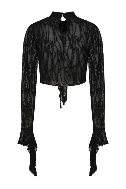Banned Apparel Women's Gothic Blouse Abyssia Lace Top UK 8-18 - QHA UK