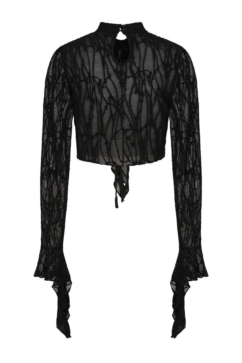 Banned Apparel Women's Gothic Blouse Abyssia Lace Top UK 8-18 - QHA UK