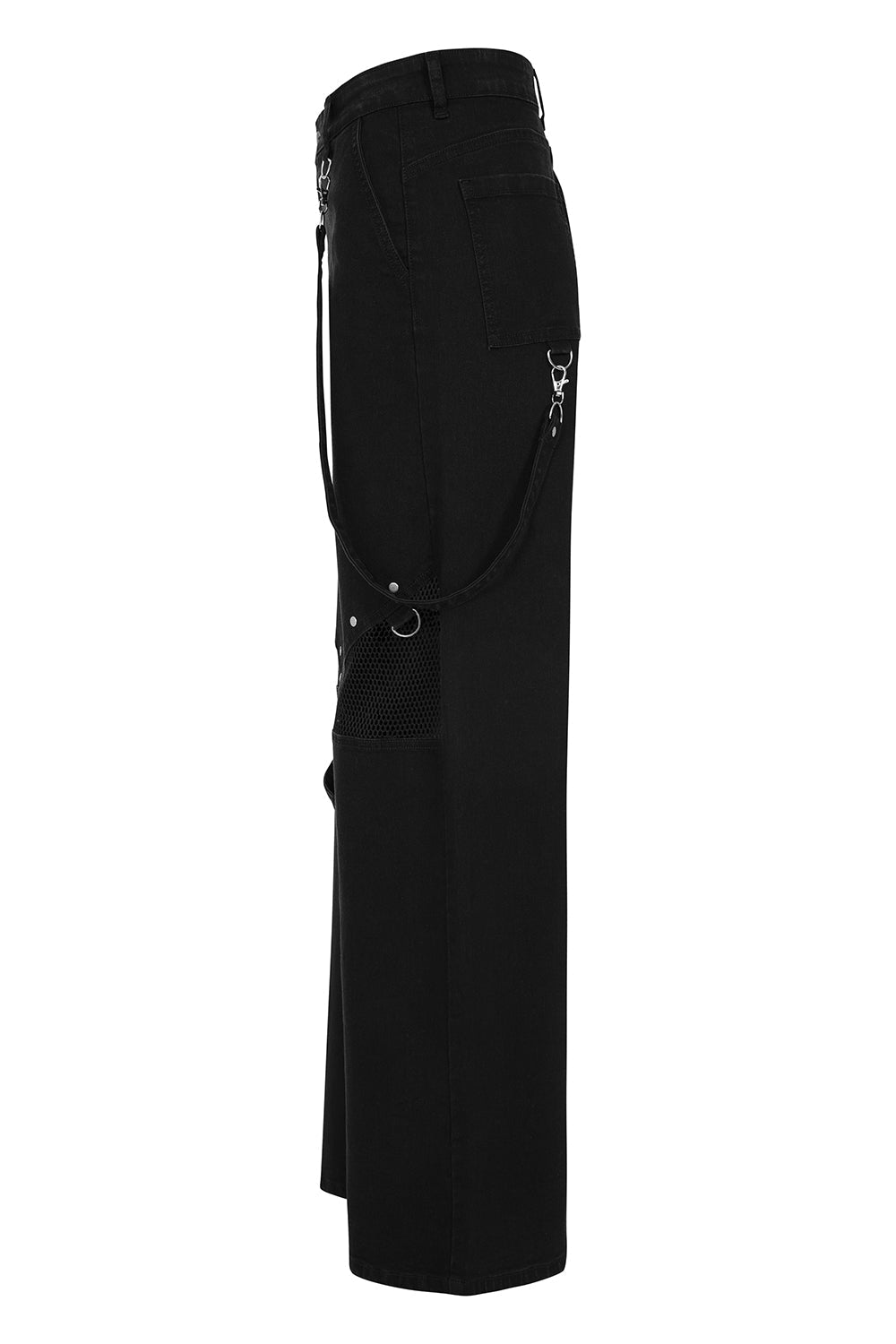 Banned Apparel Women's Industrial Wide-Leg Trousers Cinder Mesh Panel - QHA UK