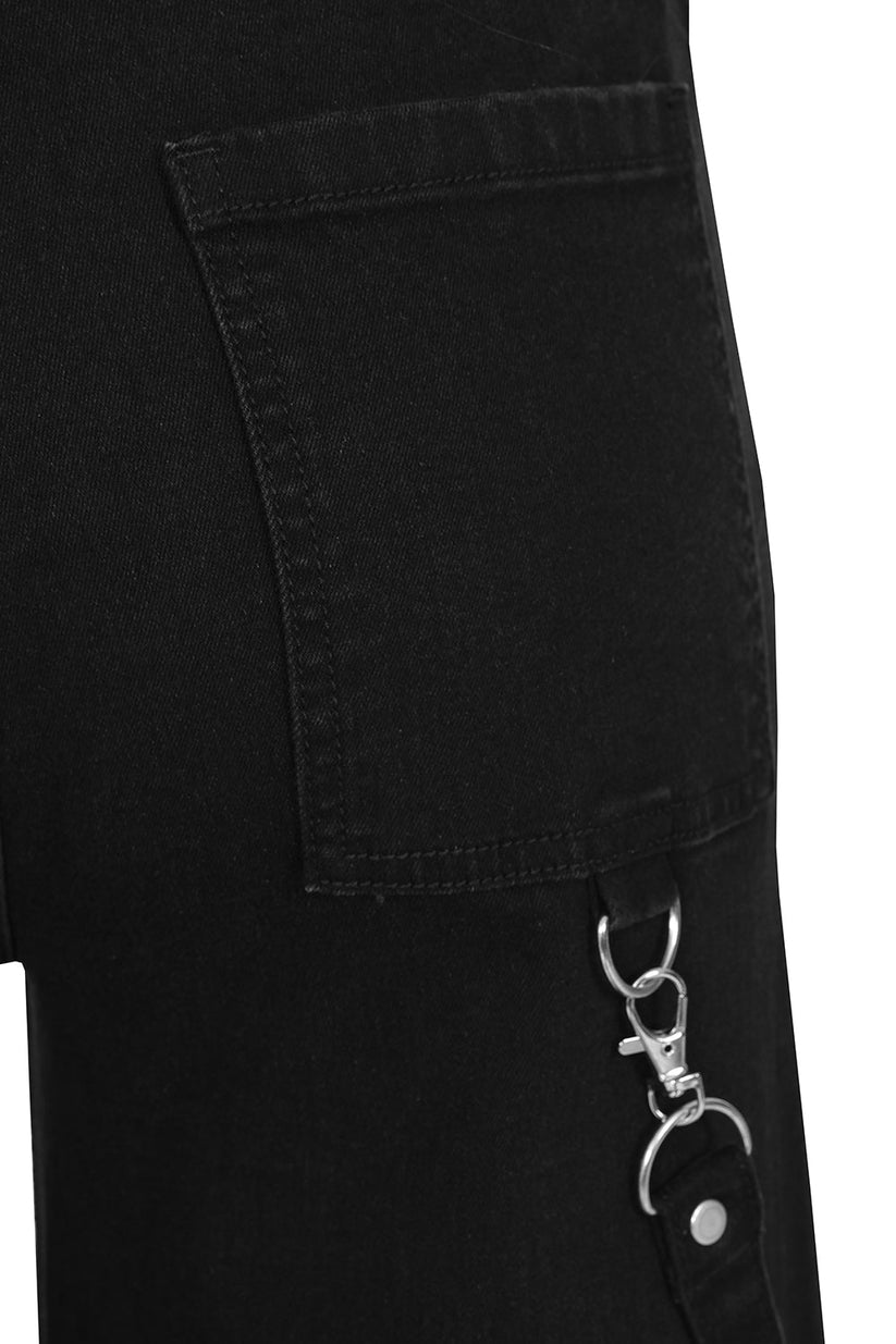 Banned Apparel Women's Industrial Wide-Leg Trousers Cinder Mesh Panel - QHA UK