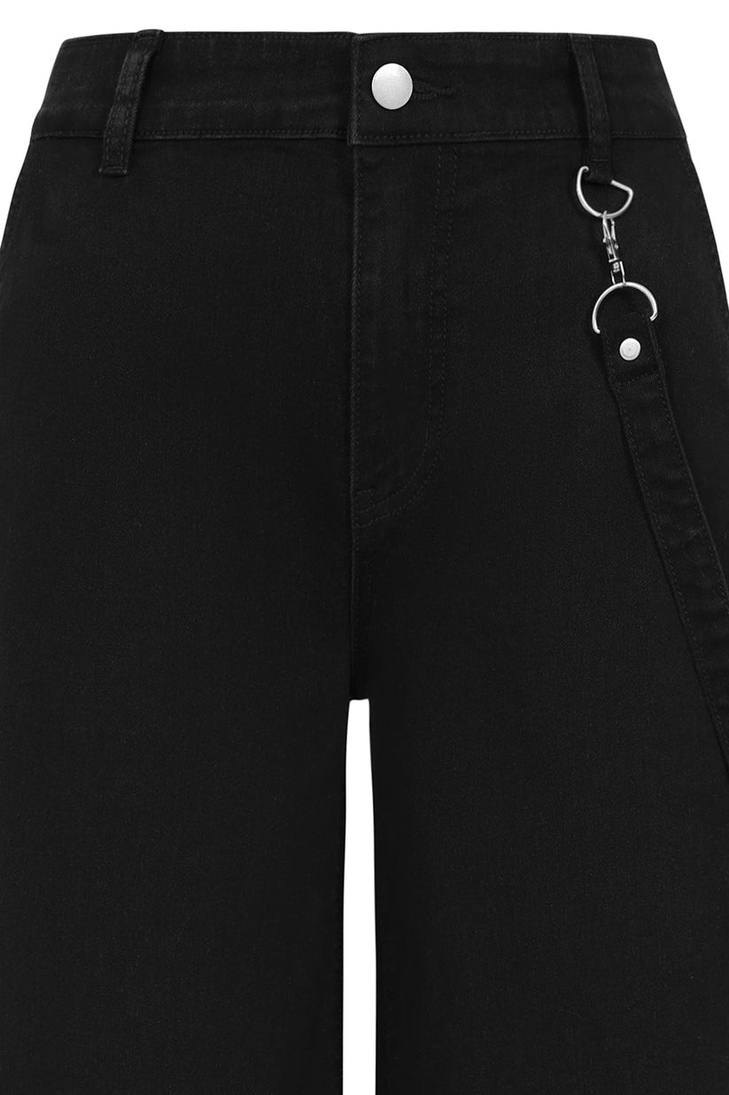 Banned Apparel Women's Industrial Wide-Leg Trousers Cinder Mesh Panel - QHA UK
