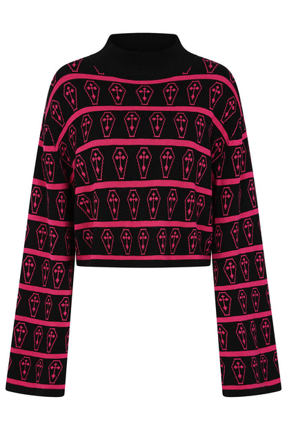 Banned Apparel Women's Jumper Coffin Knit UK 10-16 - QHA UK