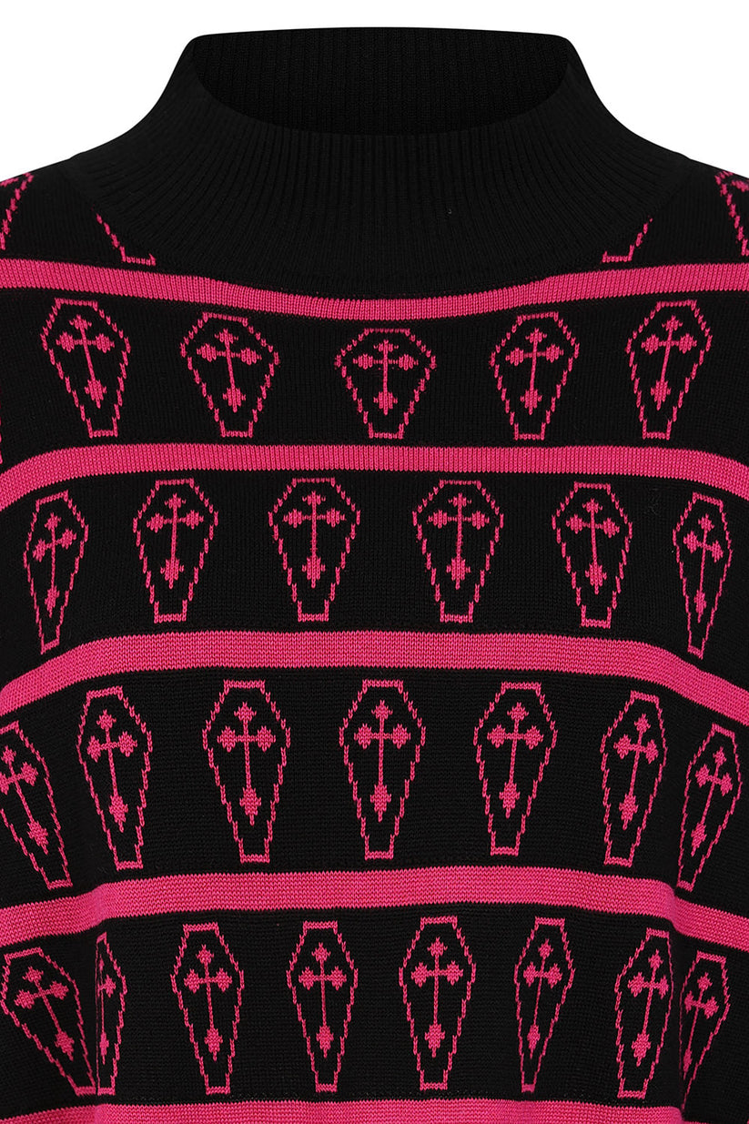 Banned Apparel Women's Jumper Coffin Knit UK 10-16 - QHA UK