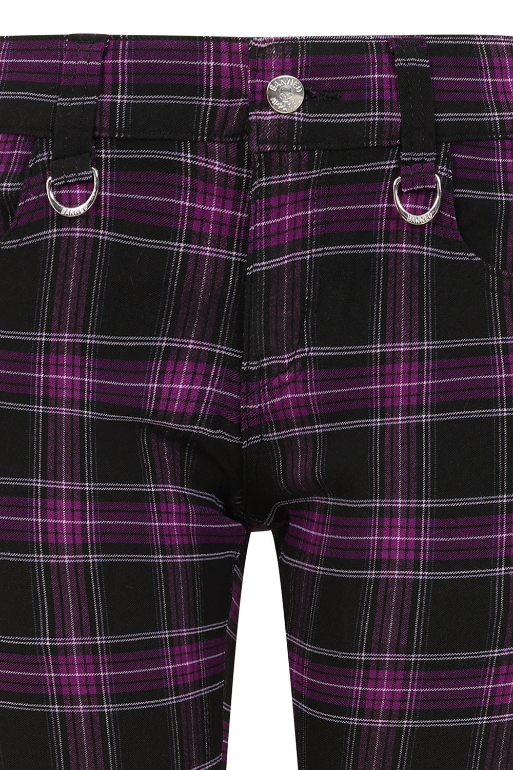 Banned Apparel Women's Trousers Forever Yours Low-Rise Skinny Tartan - QHA UK
