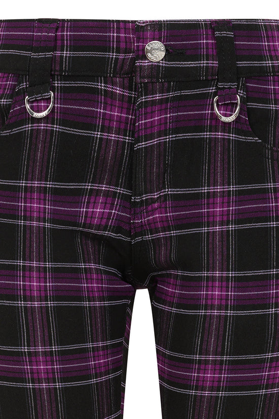 Banned Apparel Women's Trousers Forever Yours Low-Rise Skinny Tartan - QHA UK