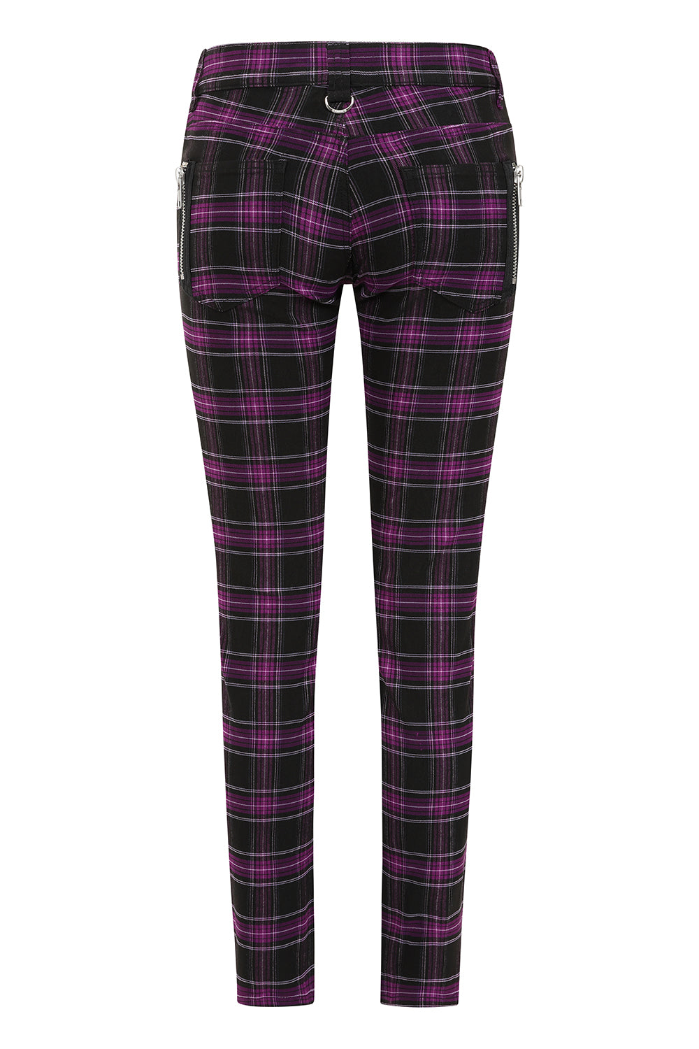 Banned Apparel Women's Trousers Forever Yours Low-Rise Skinny Tartan - QHA UK