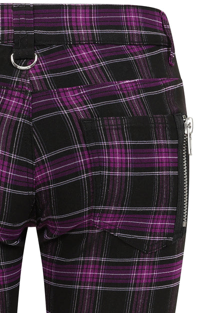 Banned Apparel Women's Trousers Forever Yours Low-Rise Skinny Tartan - QHA UK