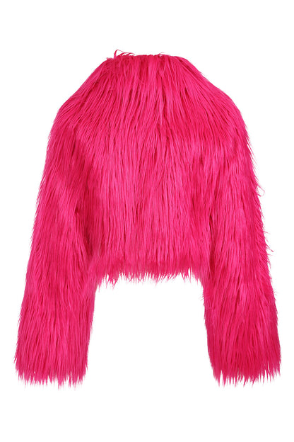 Banned Apparel Vest Top Glacia Hot Pink Faux Fur Jacket UK 8-18 - QHA UK