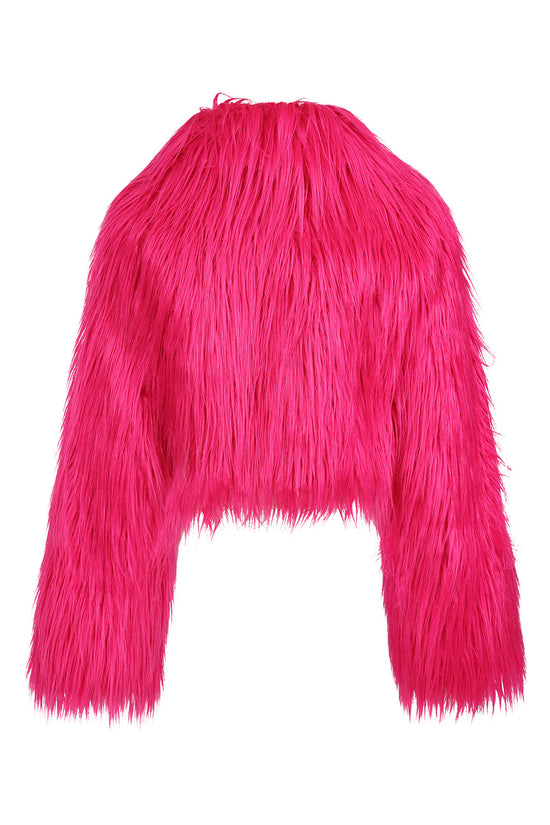 Banned Apparel Vest Top Glacia Hot Pink Faux Fur Jacket UK 8-18 - QHA UK