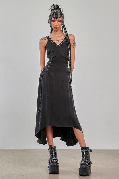 Banned Apparel Gothic High-Low Dress High-Low Black Asymmetric UK 8-22 - QHA UK