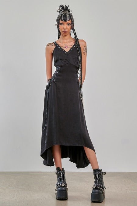 Banned Apparel Gothic High-Low Dress High-Low Black Asymmetric UK 8-22 - QHA UK