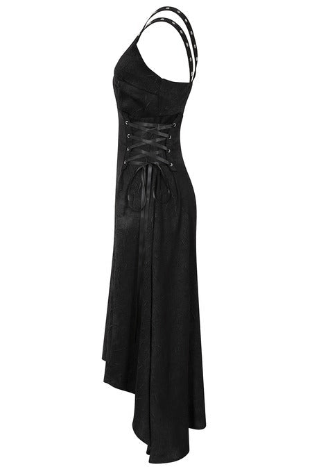 Banned Apparel Gothic High-Low Dress High-Low Black Asymmetric UK 8-22 - QHA UK