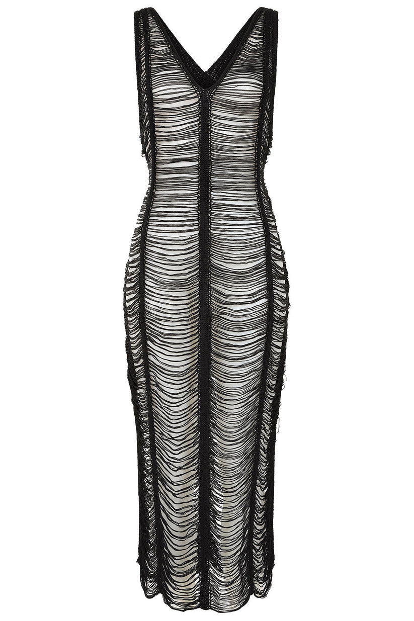 Banned Apparel Gothic Dress Mesh Distressed Black UK 10-18 - QHA UK
