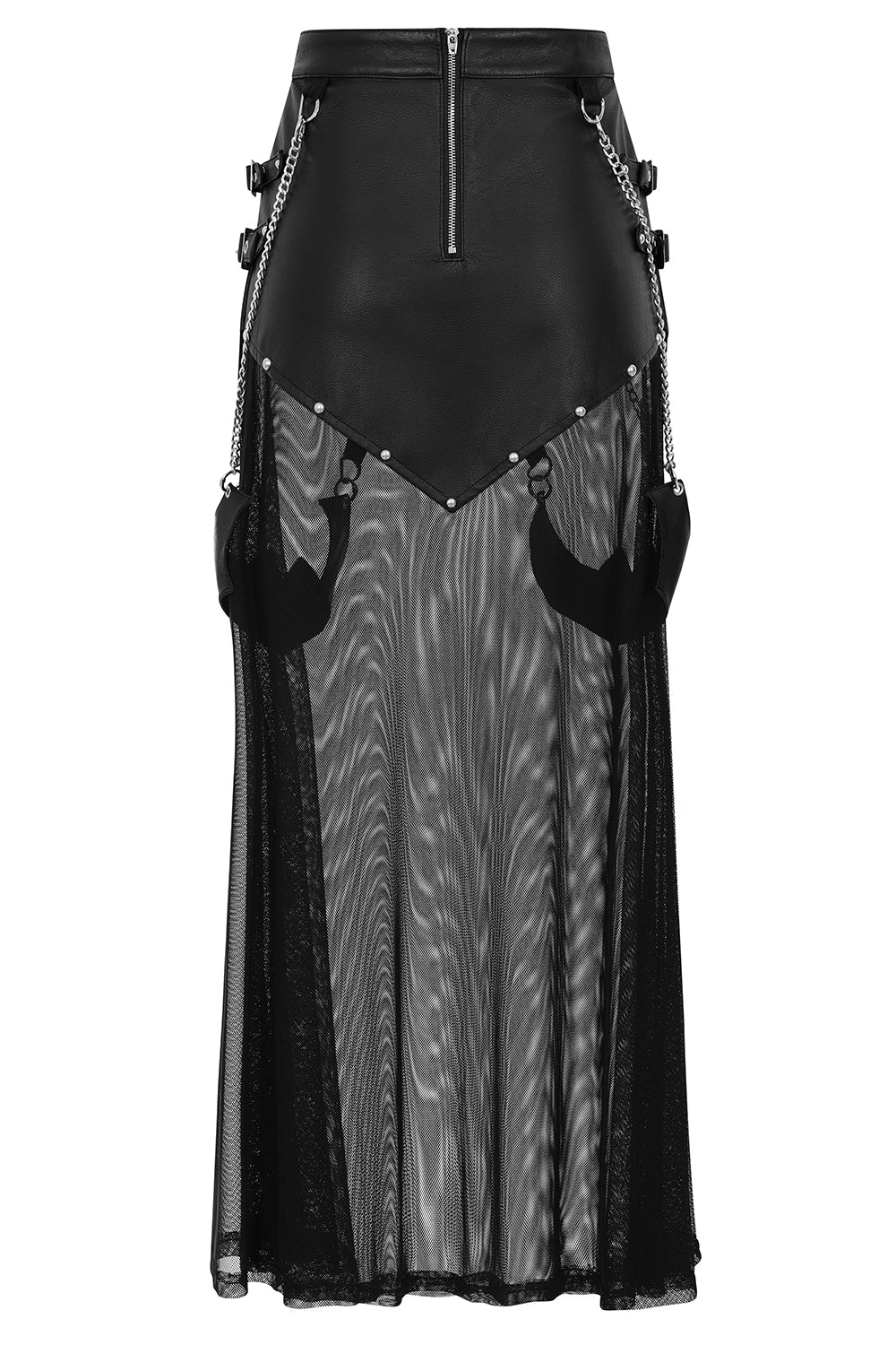 Banned Apparel Skirt Lamia Faux Leather and Mesh Black UK 8-18 - QHA UK