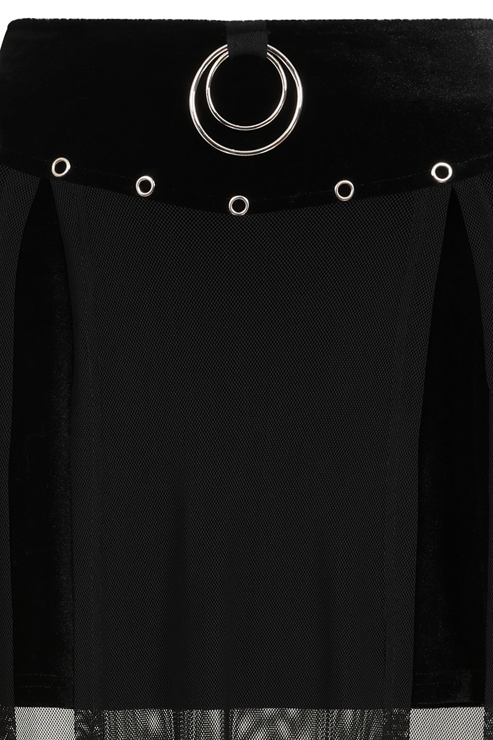 Banned Apparel Skirt Obsidian Mesh Split Black UK 8-18 - QHA UK