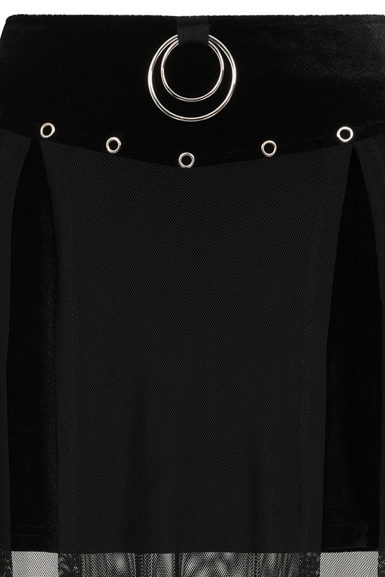 Banned Apparel Skirt Obsidian Mesh Split Black UK 8-18 - QHA UK