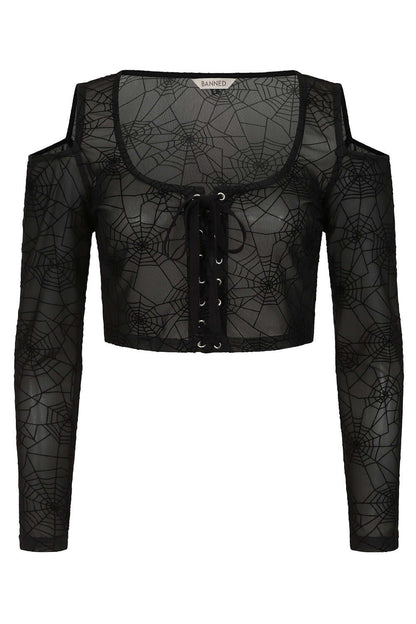 Banned Apparel Mesh Top Seraphina Black UK 8-18 - QHA UK