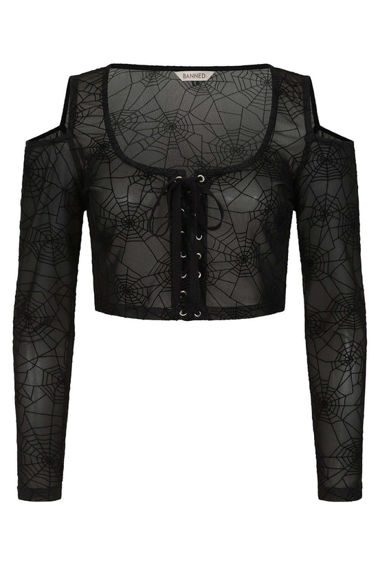 Banned Apparel Mesh Top Seraphina Black UK 8-18 - QHA UK