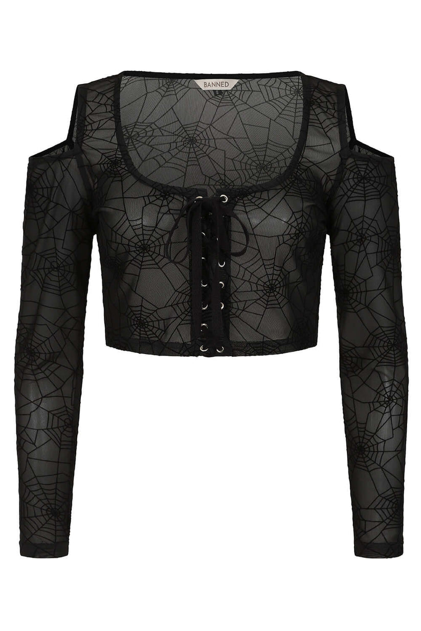 Banned Apparel Mesh Top Seraphina Black UK 8-18 - QHA UK