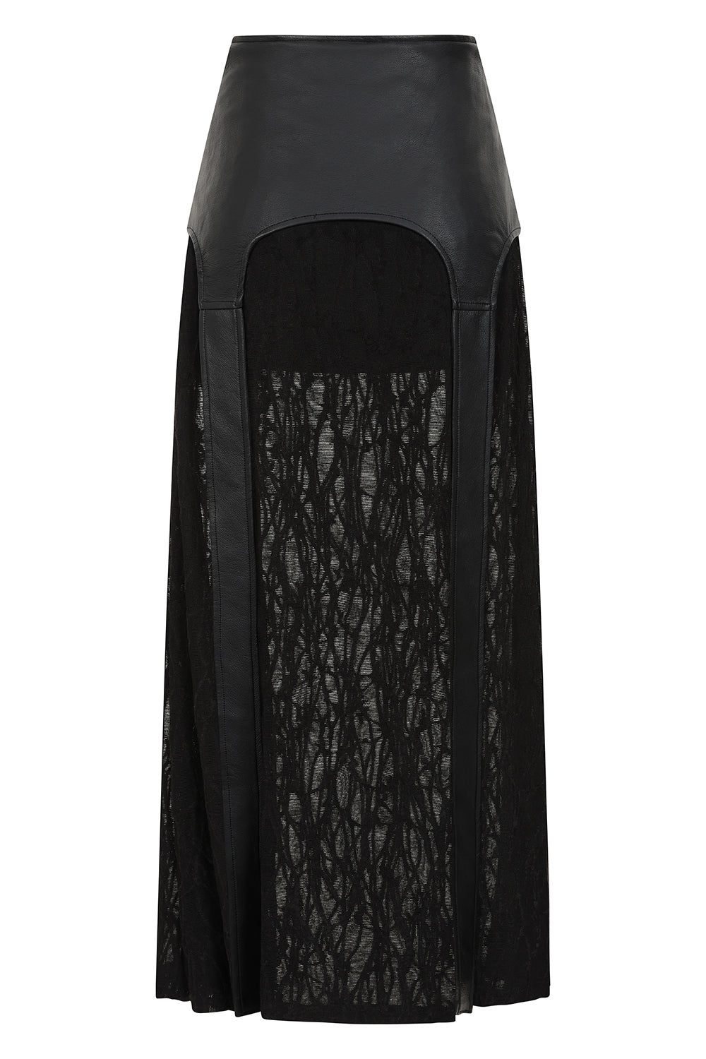 Banned Apparel Skirt Velkyn Faux Leather and Knit Panel Black UK 8-18 - QHA UK