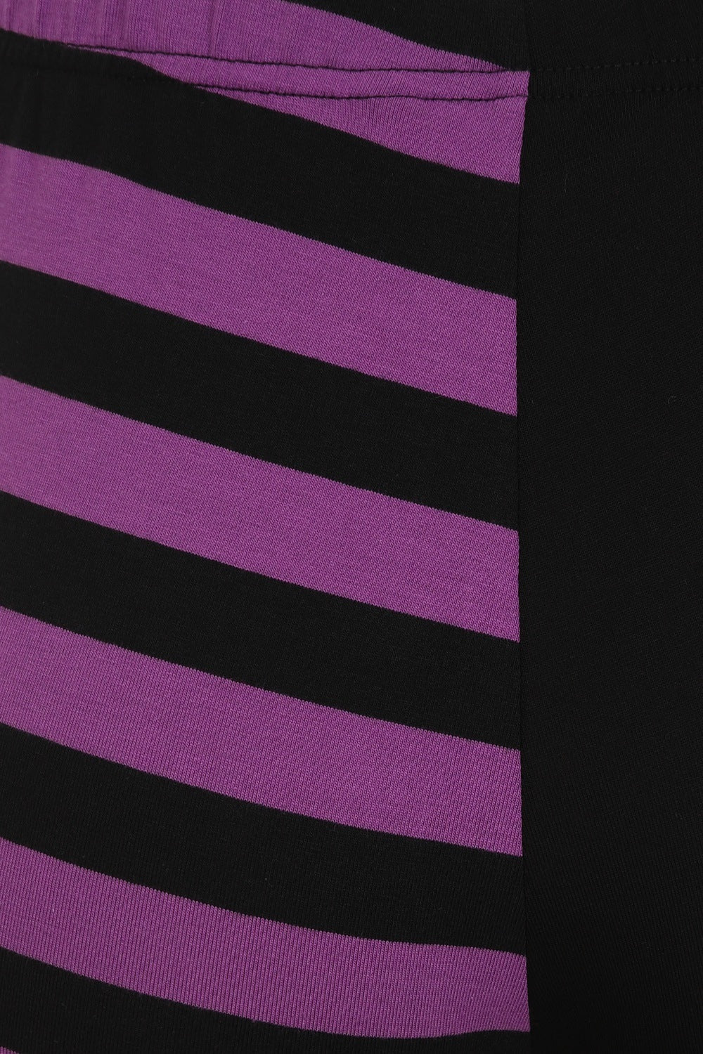 Banned Apparel Women's Leggings Half Black Half Stripes Purple - QHA UK
