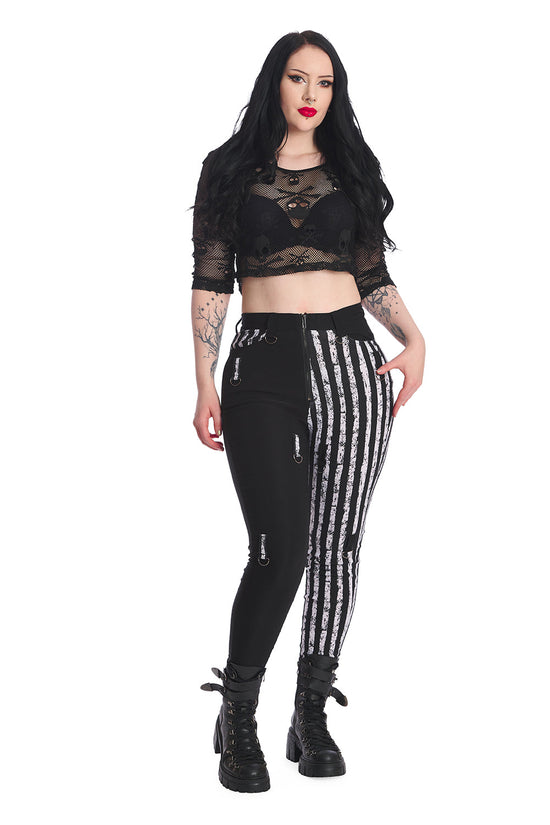 Banned Apparel Women's Trousers Spooky Night Walks Half and Half - QHA UK