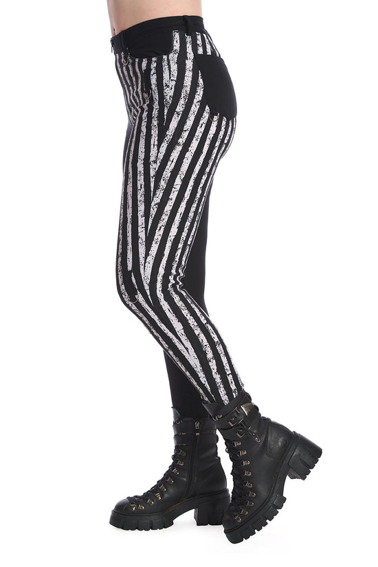 Banned Apparel Women's Trousers Spooky Night Walks Half and Half - QHA UK