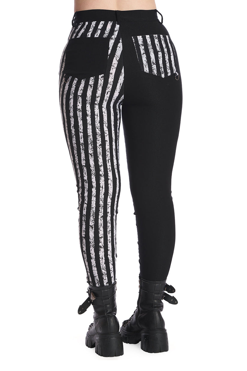 Banned Apparel Women's Trousers Spooky Night Walks Half and Half - QHA UK
