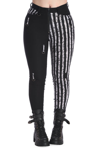 Banned Apparel Women's Trousers Spooky Night Walks Half and Half - QHA UK