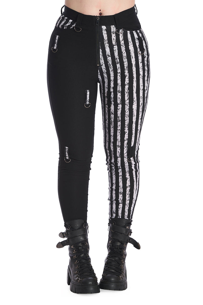Banned Apparel Women's Trousers Spooky Night Walks Half and Half - QHA UK
