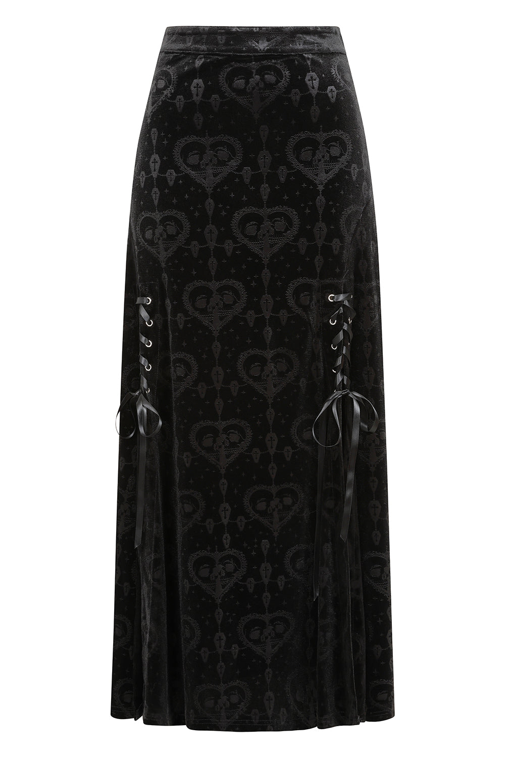 Gothic Skirt Banned Trivia Velvet Black UK 8-18 - QHA UK