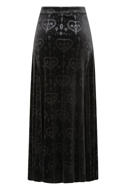 Gothic Skirt Banned Trivia Velvet Black UK 8-18 - QHA UK