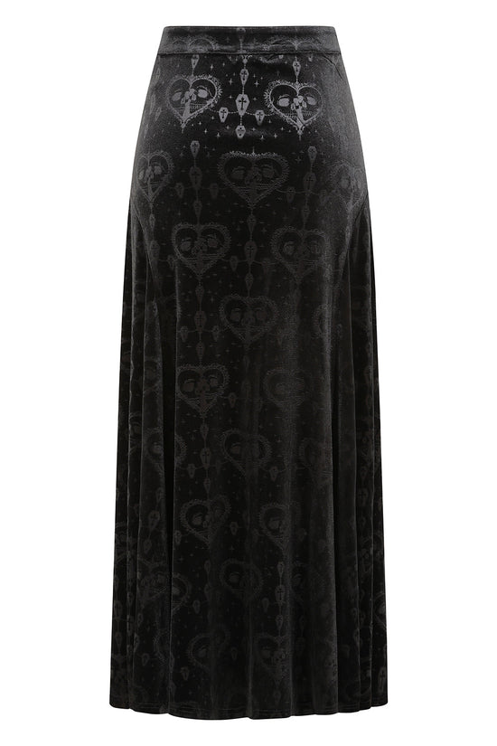 Gothic Skirt Banned Trivia Velvet Black UK 8-18 - QHA UK