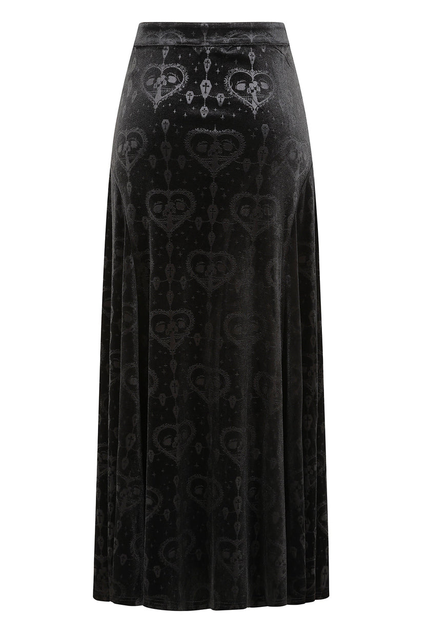 Gothic Skirt Banned Trivia Velvet Black UK 8-18 - QHA UK